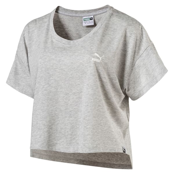 Archive Logo Cropped Tee, Light Gray Heather, extralarge-IND