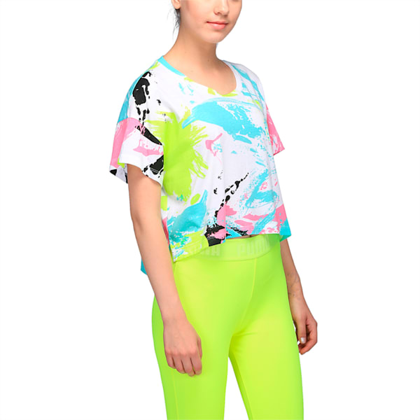 Archive Logo Cropped Tee, Puma White-AOP, extralarge-IND