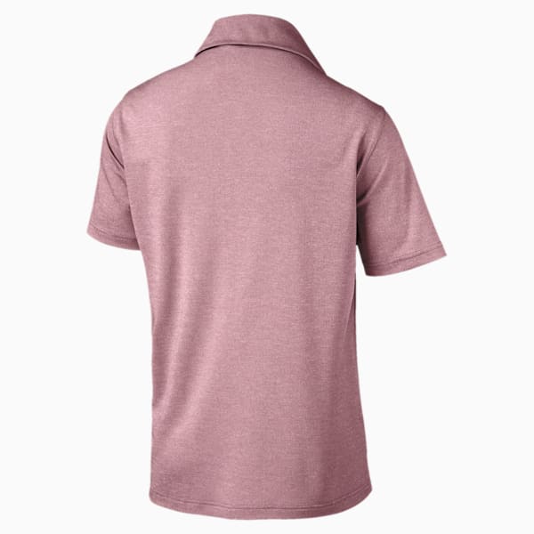 Men's Oxford Heather Polo, Pomegranate Heather, extralarge