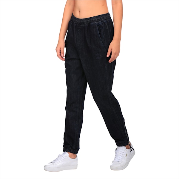 Denim track pants womens shop