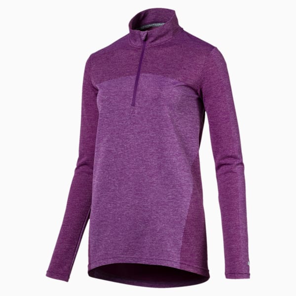 Women's evoKNIT Seamless 1/4 Zip Sweater, Majesty, extralarge