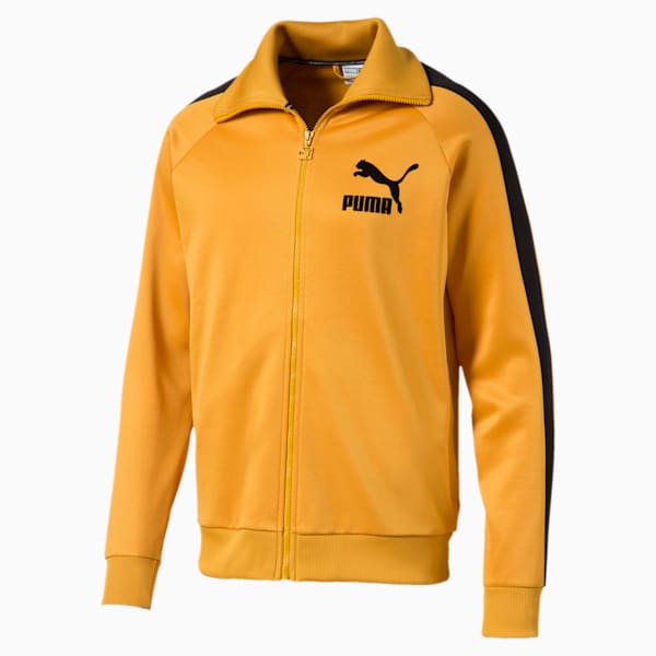 T7 Vintage Men's Track Jacket, Mineral Yellow-black, extralarge-IND