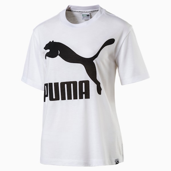 Classics Logo Women's Short Sleeve T-Shirt, Puma White-3, extralarge