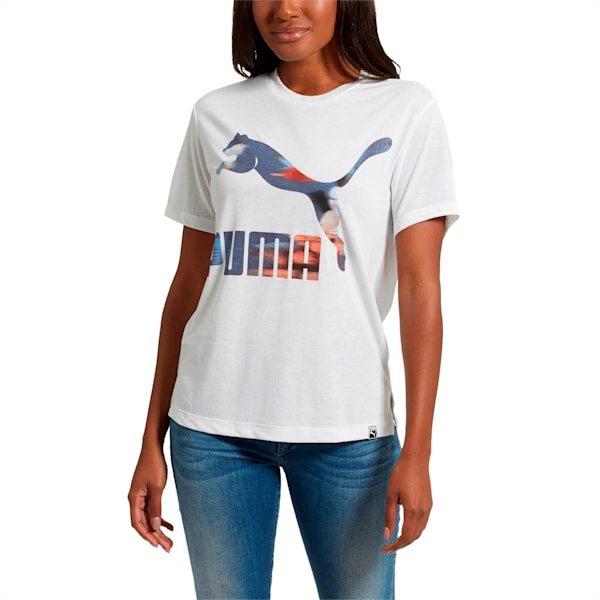 Classics Logo Women's Short Sleeve T-Shirt, Puma White-4, extralarge