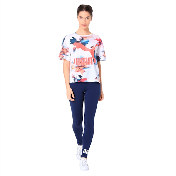 Classics Logo Women's Tee AOP, Puma White, extralarge-IND