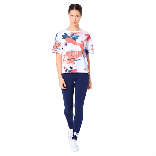 Classics Logo Women's Tee AOP, Puma White, extralarge-IND