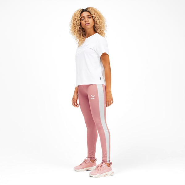 Classics Logo T7 Women's Leggings, Bridal Rose, extralarge
