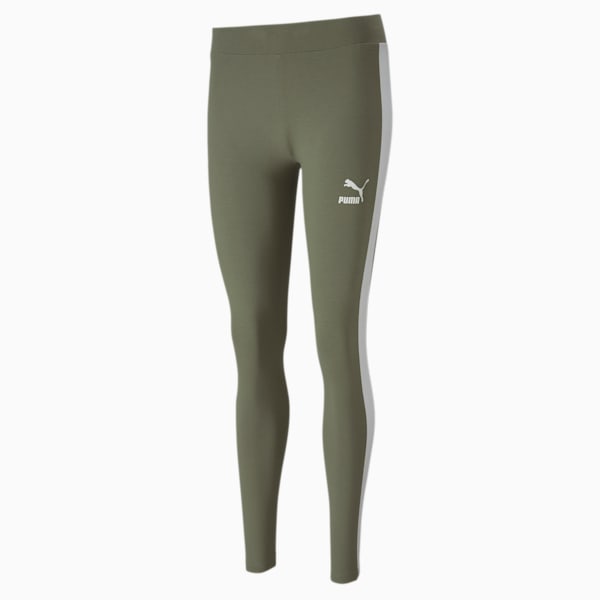 Classics Logo T7 Women's Leggings, Deep Lichen Green, extralarge