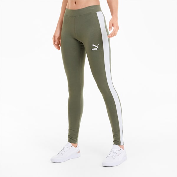 Classics Logo T7 Women's Leggings, Deep Lichen Green, extralarge