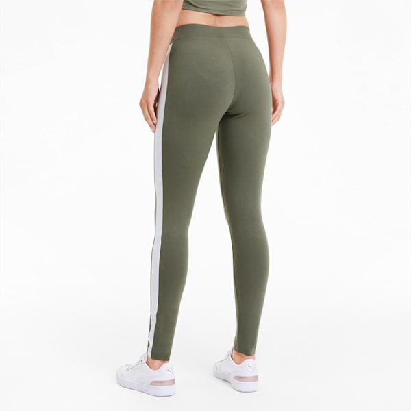 Classics Logo T7 Women's Leggings, Deep Lichen Green, extralarge