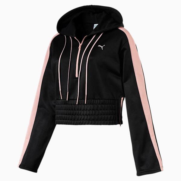 En Pointe Savannah Women's Half Zip Hoodie, Puma Black, extralarge