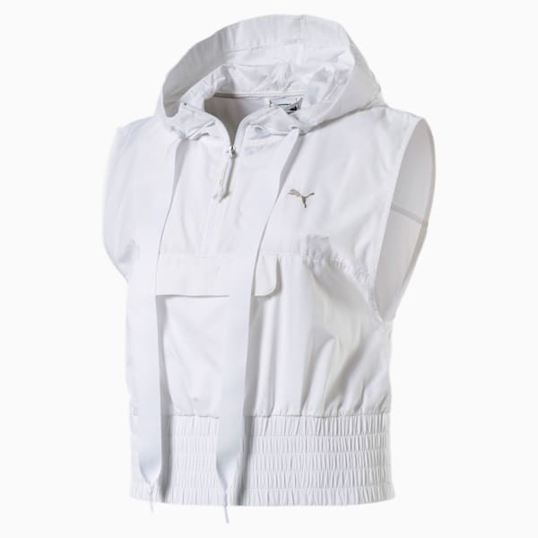 En Pointe Women's Sleeveless Half Zip Top, Puma White, extralarge