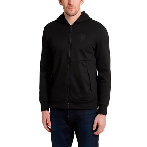 Ferrari Men's Full Zip Hoodie, Puma Black, extralarge