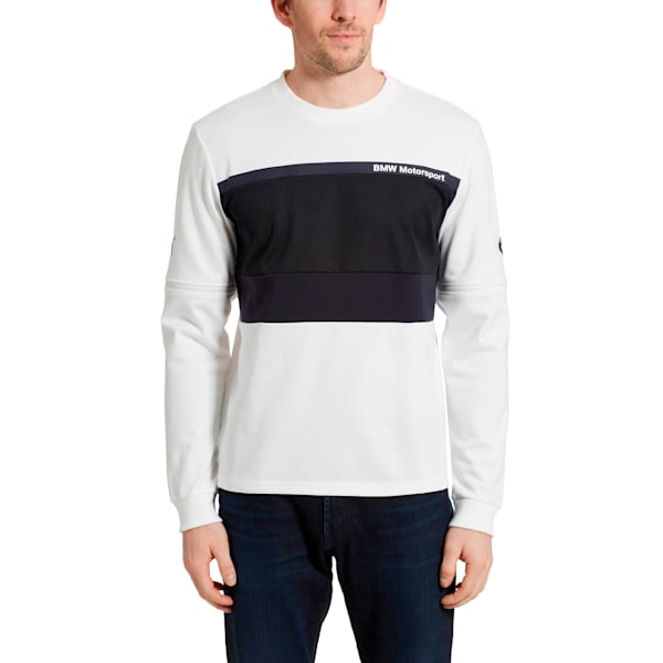 BMW Motorsport NightCat Men's Crew Neck, Puma White, extralarge