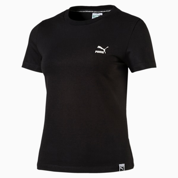 Classic Logo Women's Tight Tee, Cotton Black, extralarge