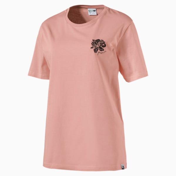 Women’s Graphic T-shirt, Peach Beige, extralarge-IND
