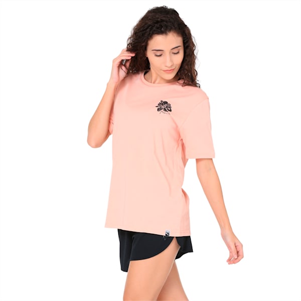 Women’s Graphic T-shirt, Peach Beige, extralarge-IND