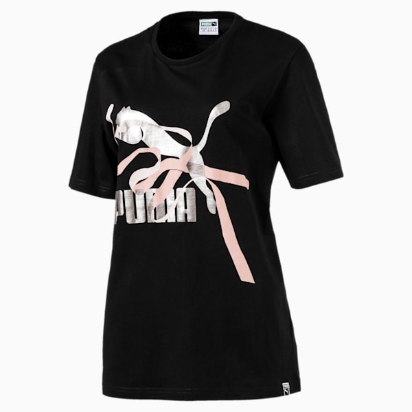 Women’s Graphic T-shirt, Cotton Black, extralarge-IND