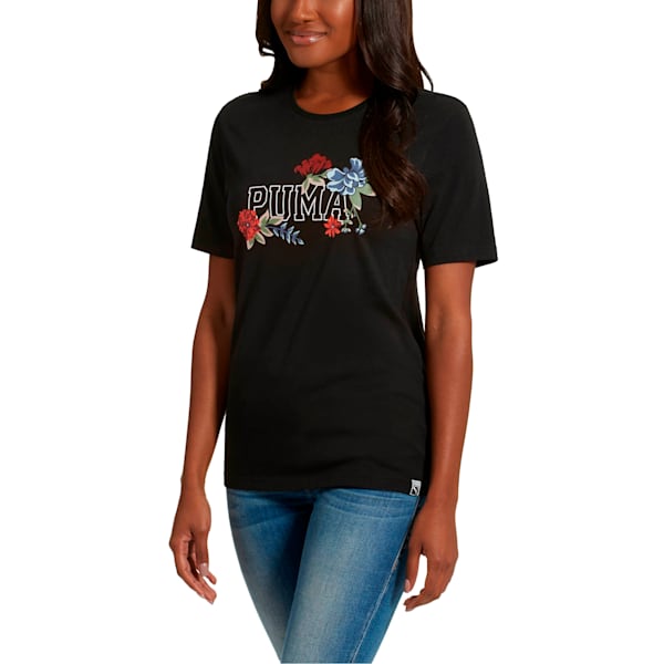 Women’s Graphic T-shirt, Cotton Black, extralarge