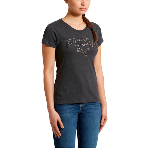 Mesh Arch T-Shirt, Dark Gray Heather-Puma Black, extralarge