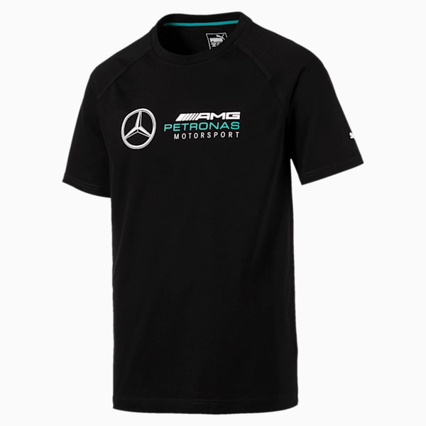 MERCEDES AMG PETRONAS Men's Logo Tee, Puma Black, extralarge