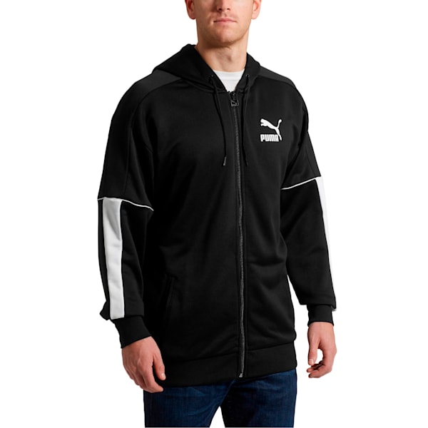 Retro Men's Full Zip Hoodie, Puma Black, extralarge