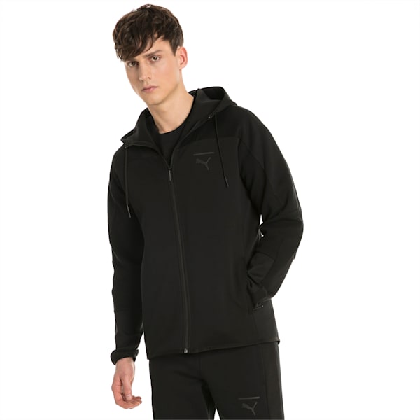 Pace Full Zip Men's Hoodie, Puma Black, extralarge