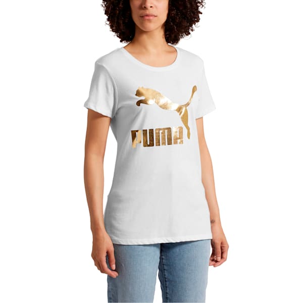 Oversized Archive Life T-Shirt, Puma White-Gold Foil, extralarge