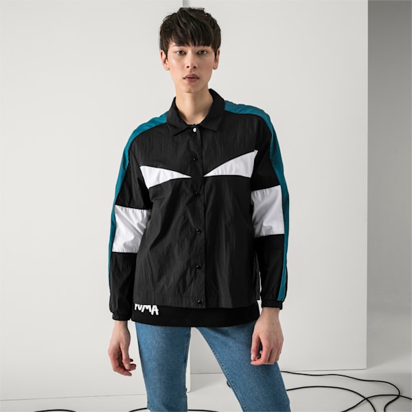 Puma black and white windbreaker hotsell