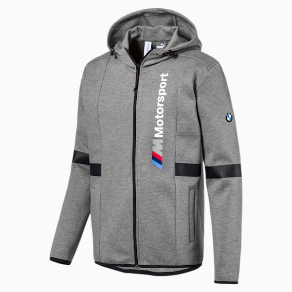 BMW M Motorsport Men's Zip Up Hoodie, Medium Gray Heather, extralarge-IND