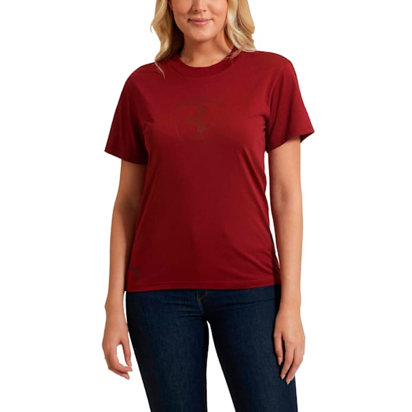 Scuderia Ferrari Lifestyle Women's Big Shield Tee, Pomegranate, extralarge