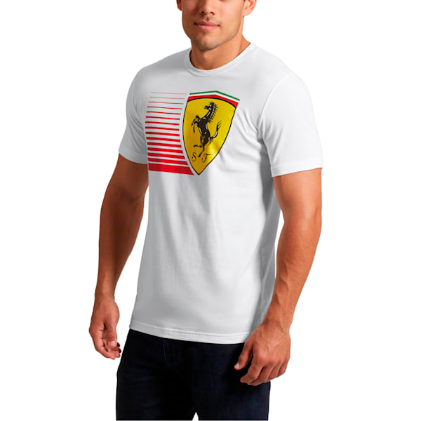 Scuderia Ferrari Men's Big Shield Tee, Puma White, extralarge