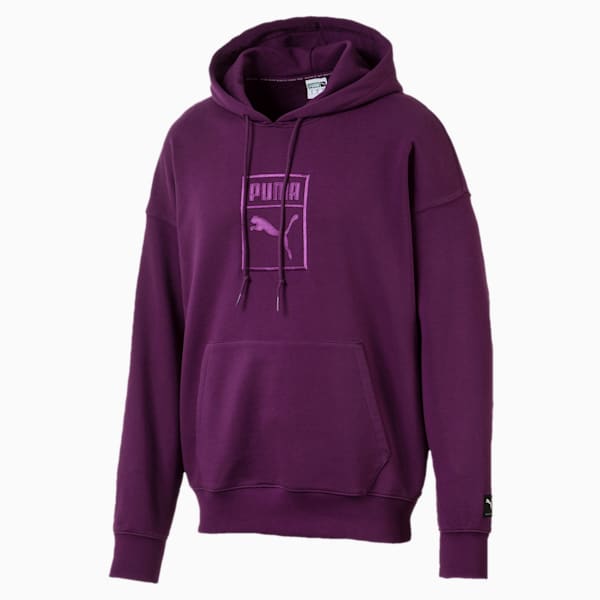 Downtown Oversize Men's Hoodie, Shadow Purple, extralarge