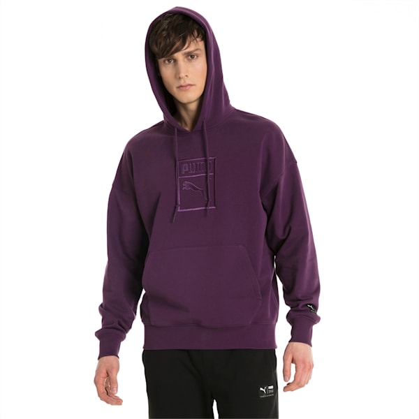 Downtown Oversize Men's Hoodie, Shadow Purple, extralarge