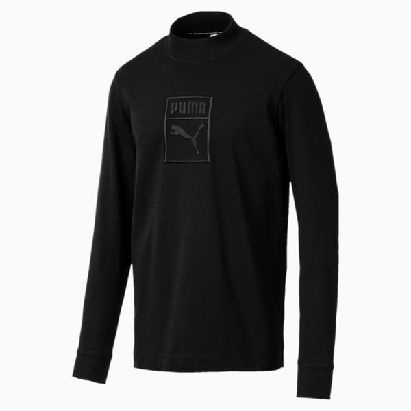 Downtown Long Sleeve Turtleneck Men's Tee, Puma Black, extralarge