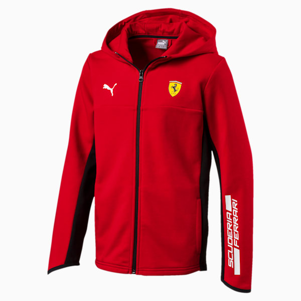 Scuderia Ferrari Boys' Hooded Sweat Jacket JR, Rosso Corsa, extralarge