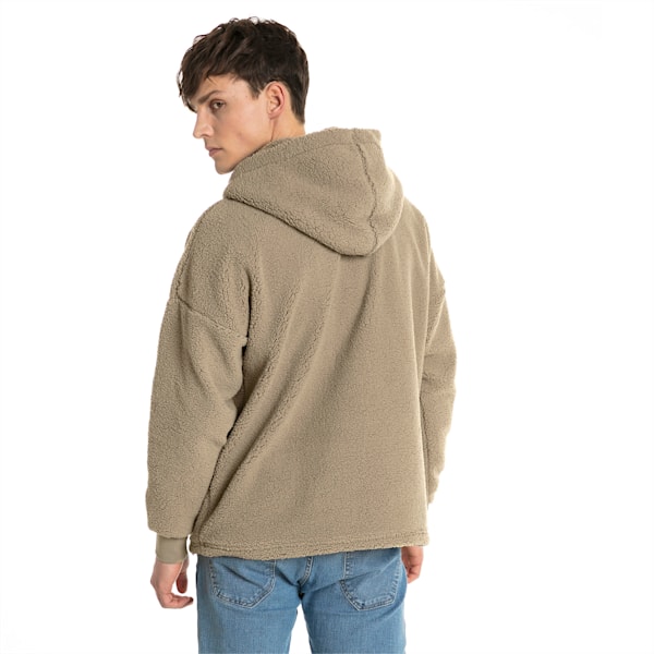 Downtown Sherpa Half Zip Men's Hoodie, Elephant Skin, extralarge