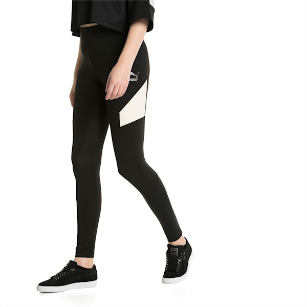 Retro Women's Leggings, Puma Black, extralarge