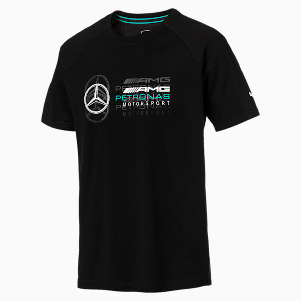 MERCEDES AMG PETRONAS MOTORSPORT ロゴ Tシャツ, Puma Black, extralarge