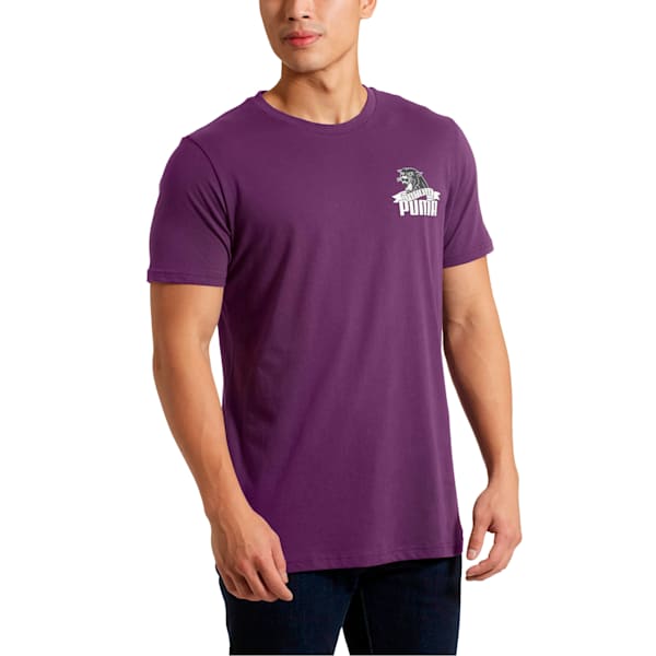 Graphic Downtown Flock Print T-Shirt, Shadow Purple, extralarge