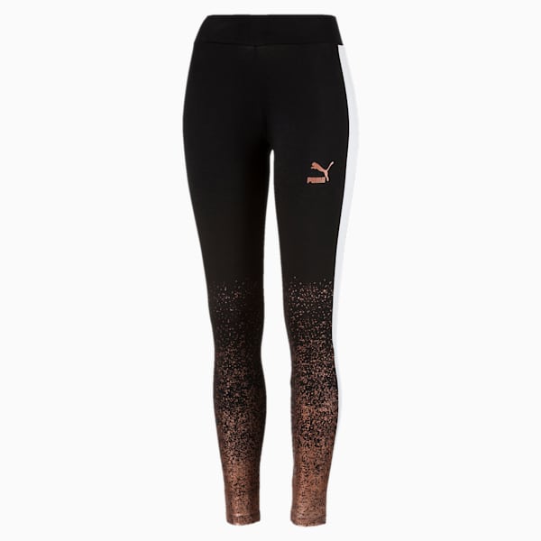 PUMA T7 High Waist Shiny Leggings, | Black Women‘s Leggings | YOOX