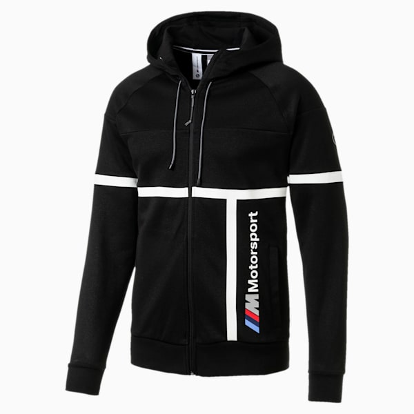 BMW M Motorsport Men’s Hooded Sweat Jacket, Puma Black, extralarge