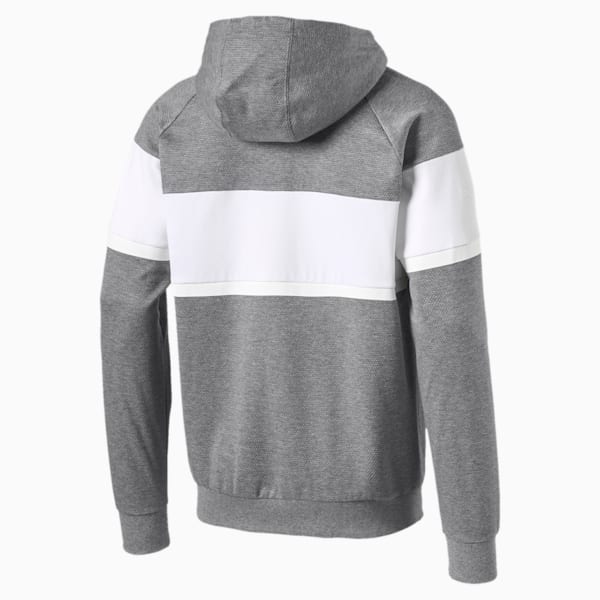 BMW M Motorsport Men’s Hooded Sweat Jacket, Medium Gray Heather, extralarge