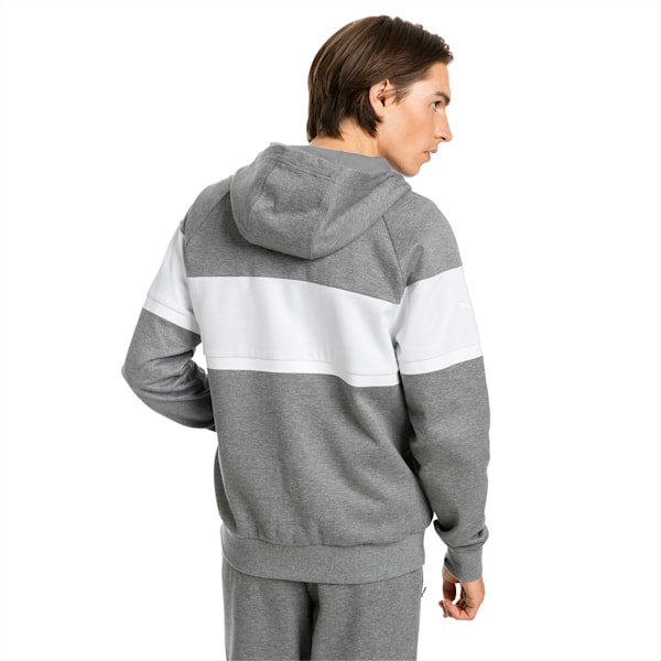 BMW M Motorsport Men’s Hooded Sweat Jacket, Medium Gray Heather, extralarge