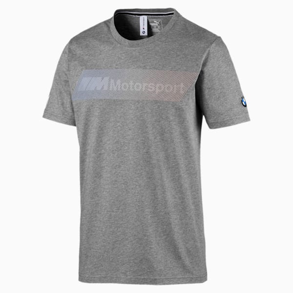 BMW M Motorsport Men's Logo Tee +, Medium Gray Heather, extralarge