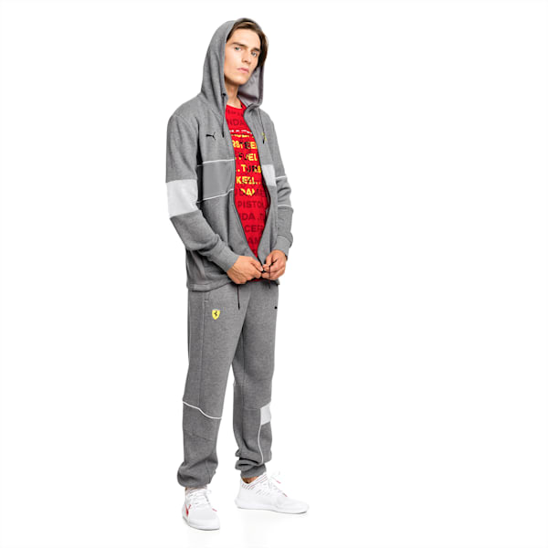 Scuderia Ferrari Men's Hooded Sweat Jacket, Medium Gray Heather, extralarge
