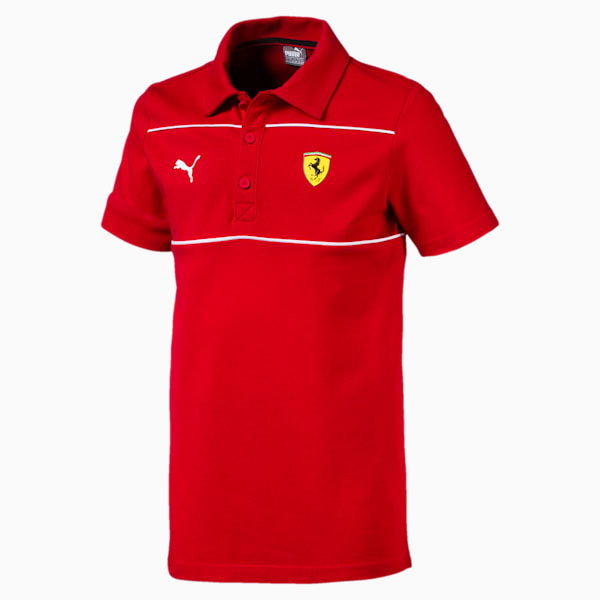 Scuderia Ferrari Boys' Polo JR, Rosso Corsa, extralarge