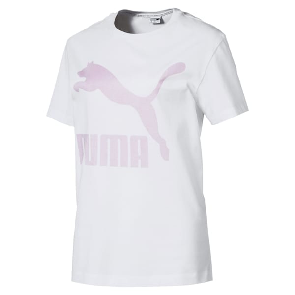 Short Sleeve Women's Tee, Puma White-PALE PINK, extralarge-IND