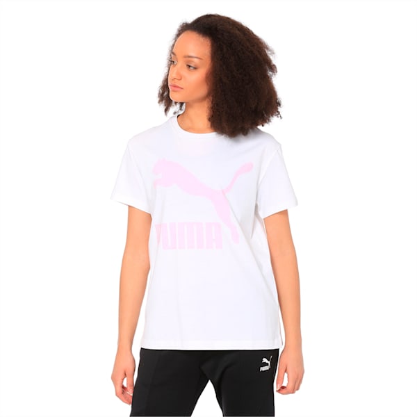 Short Sleeve Women's Tee, Puma White-PALE PINK, extralarge-IND