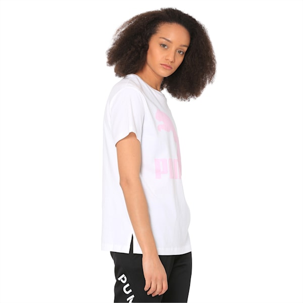 Short Sleeve Women's Tee, Puma White-PALE PINK, extralarge-IND